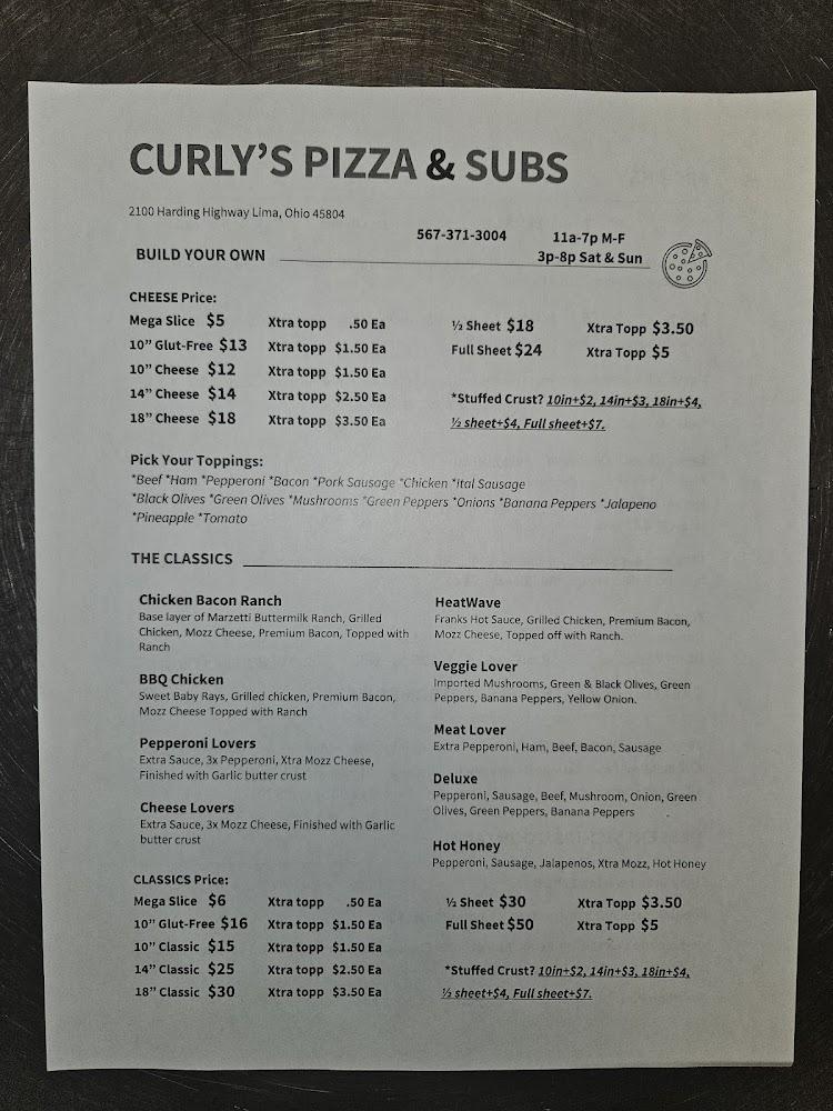 Curly's Pizza & Subs Menu image 2